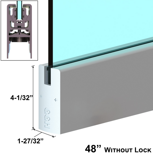 [DLUX4D48] DLUX 4" Door Rail - 48" Length-  Without Lock