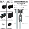 [EZY2HDCLD-SDP] Heavy Duty Sliding Door Kit With Cladding - Single Sliding + Panel Track (118") (BS, SA, MBL)