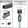 [EZY2HD-SD] Heavy Duty Sliding Door Kit - Single Sliding Track (118") (BS, SA, MBL)