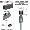 [EZY2HDSD] Kit de porte coulissante robuste - Rail coulissant simple (118") - Acier inoxydable brossé
