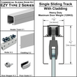 [EZY2HDCLD-SD] Heavy Duty Sliding Door Kit With Cladding - Single Sliding Track (118") (BS, SA, MBL)