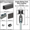 [EZY2HDCLDSD] Kit de porte coulissante robuste avec revêtement - Rail coulissant simple (118") - Acier inoxydable brossé