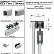 [EZY2HD-SDP] Heavy Duty Sliding Door Kit - Single Sliding + Panel Track (118") (BS, SA, MBL)