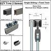 [EZY2HDSDP] Kit de porte coulissante robuste - Porte coulissante simple + rail de panneau (118") - Acier inoxydable brossé
