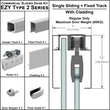 [EZY2CLD-SDP] Sliding Door Kit With Cladding - Single Sliding + Fixed Panel Track (118") (BS, SA, MBL)
