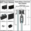 [EZY2CLD-SDP] Sliding Door Kit With Cladding - Single Sliding + Fixed Panel Track (118") (BS, SA, MBL)