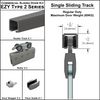[EZY2SD] Kit de porte coulissante commerciale - EZY2 - Rail coulissant simple (118") - Acier inoxydable brossé