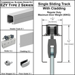 [EZY2CLD-SD] Sliding Door Kit With Cladding - Single Sliding Track (118") (BS, SA, MBL)
