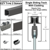 [EZY2CLDSD] Kit de porte coulissante commerciale - EZY2 - avec revêtement - Rail coulissant simple (118") - Acier inoxydable brossé